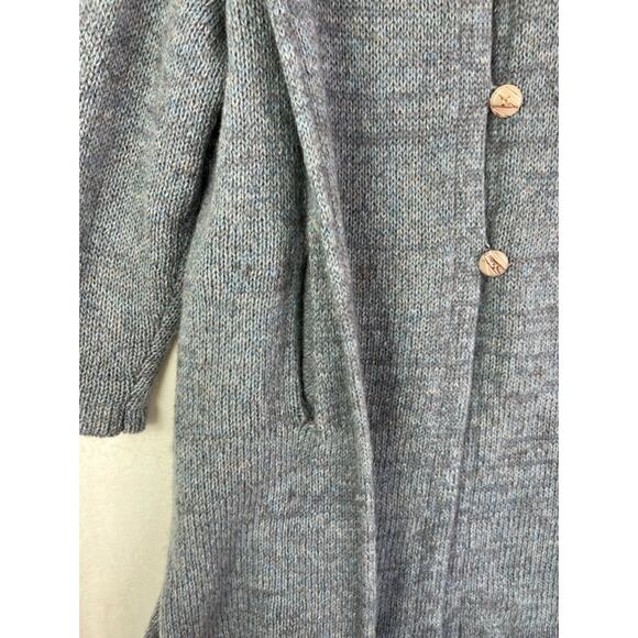 Bonnie Lee Leroy Button Up Cardigan Womens 40 Gray Knit Mohair Wool Nylon Blend - Picture 5 of 9